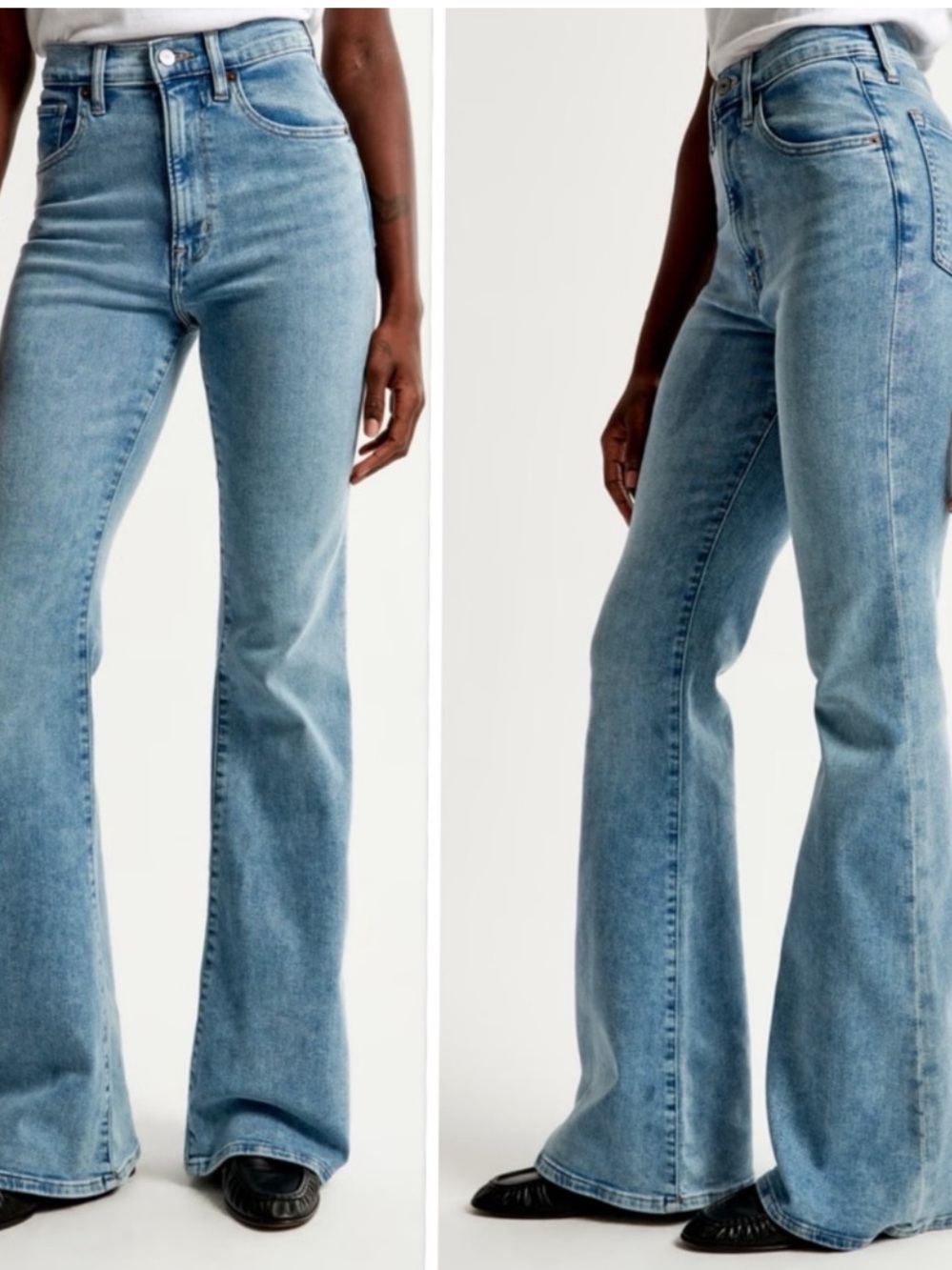 Abercrombie & Fitch Women's High-Rise Flare Jeans - Light Blue Wash size 32/14
